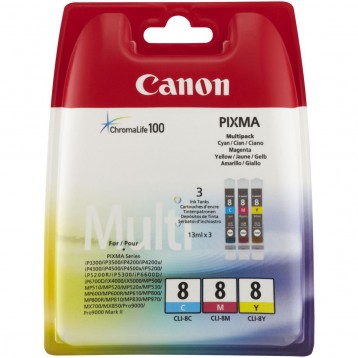 Rašalinių kasečių komplektas Canon CLI-8C / CLI-8M / CLI-8Y | 3 spalvos