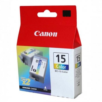 Rašalinė kasetė Canon BCI-15CL | 2 vnt. pakuotė | trispalvė